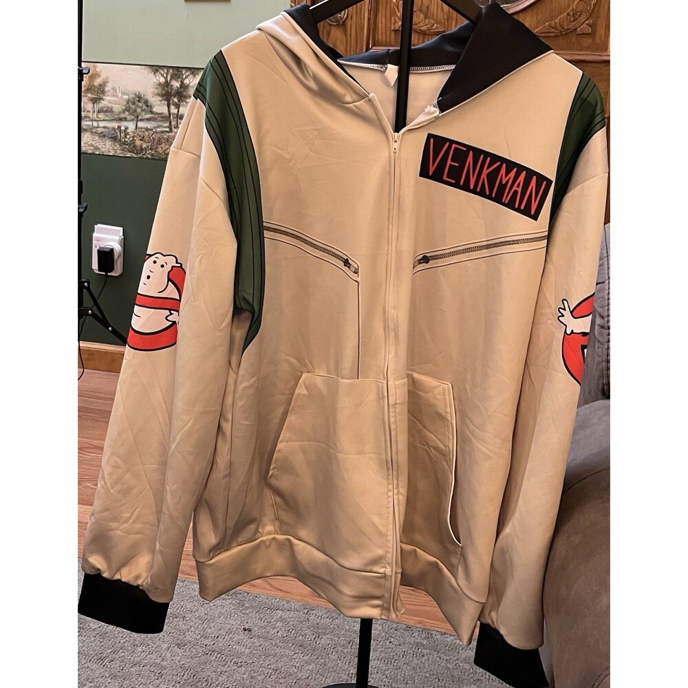 Ghostbusters Venkman Lightweight Full Zip Hoodie Cosplay Size XL